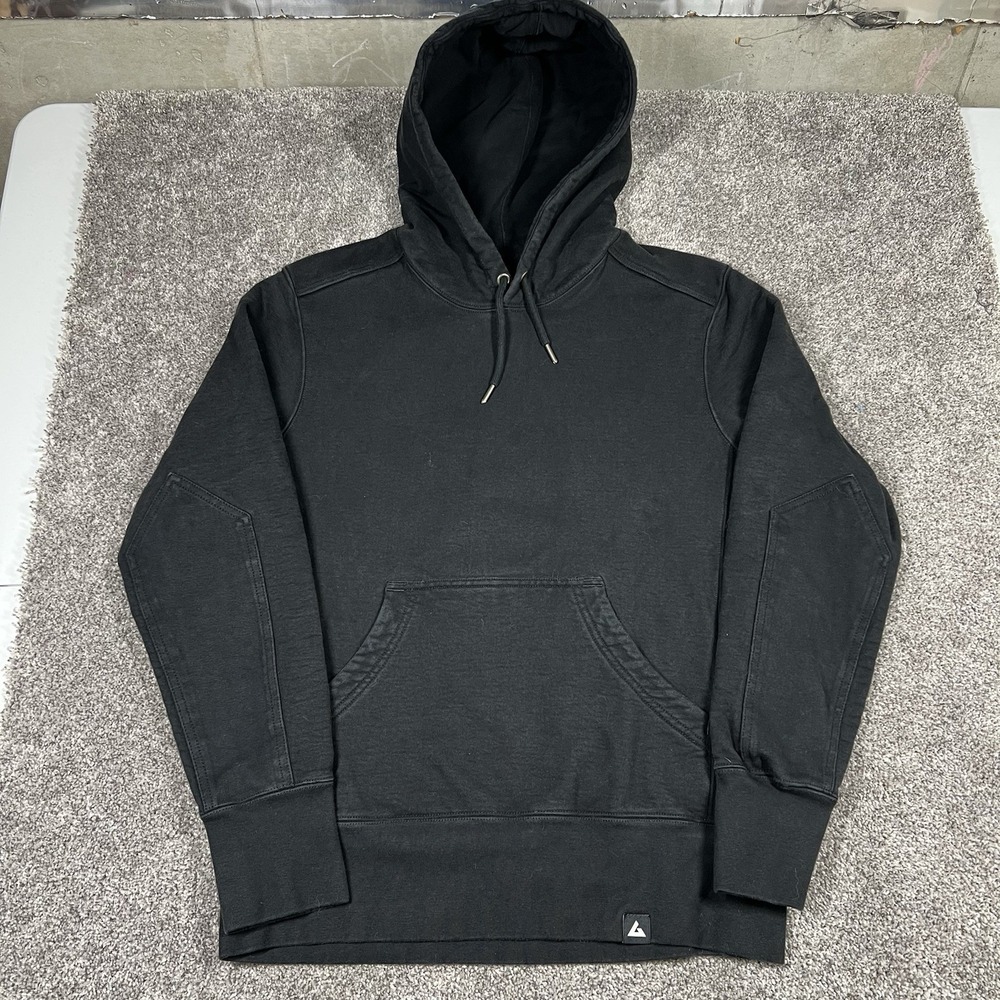 American Giant Hoodie Men's Medium Black Pullover Sweatshirt Heavy Cotton USA